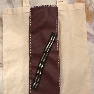 Original, Unique Totebag made with faux leather & zipper accessories